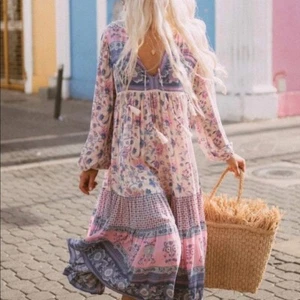 L New Boho Gypsy Maxi Portobello Road Dress Vtg 70s Inp Women's Size LARGE NWT - Picture 1 of 9