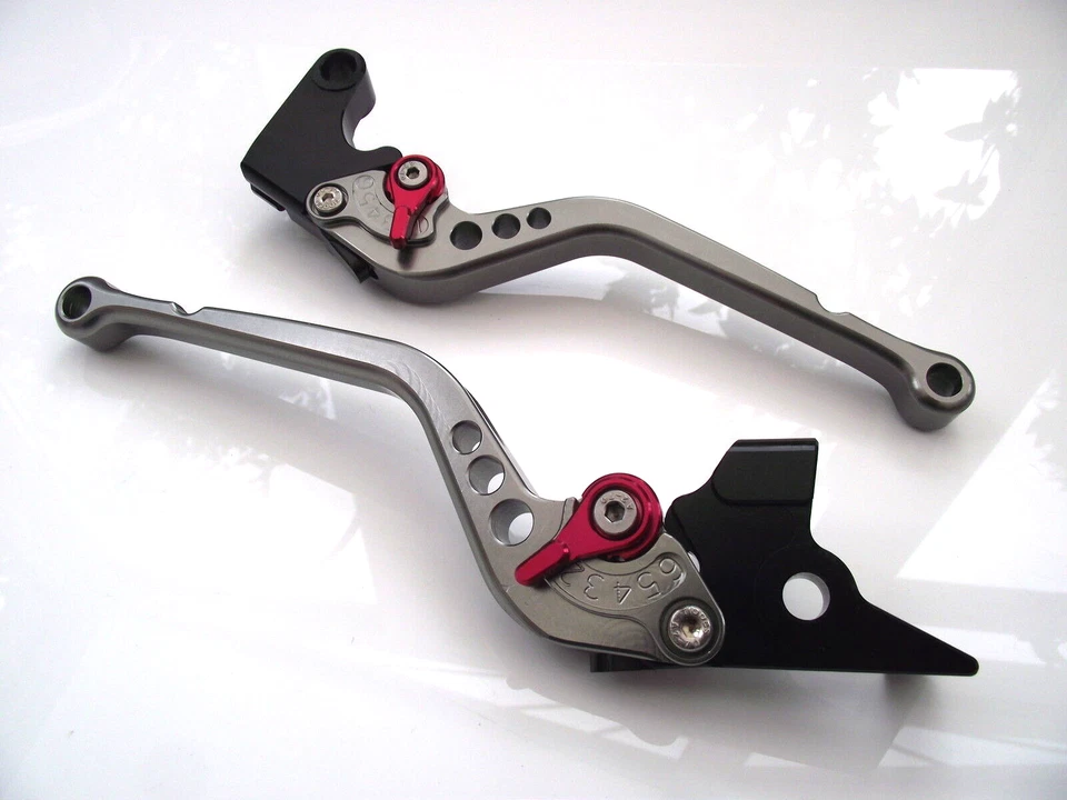 Ducati scrambler (2015-2017), CNC levers set long titanium alloy & red DB12/D82 - Image 1 of 1