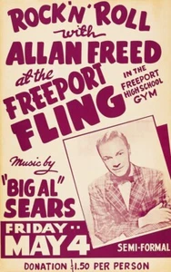 1956 ALAN FREED Freeport Rock N Roll Fling 13 x 17 Reproduction Concert Poster - Picture 1 of 1