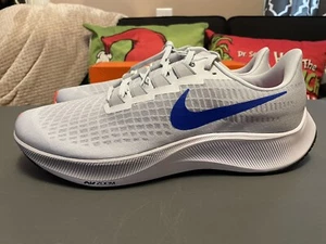 Nike Air Zoom Pegasus 37 - BQ9646 006 - Pure Platinum / Racer Blue - Size 13 - Picture 1 of 8