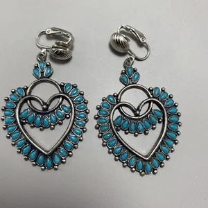 Pendientes Imitación Turquesa Sancrest R Corazón Destacado Colgantes B10 B - Imagen 1 de 11