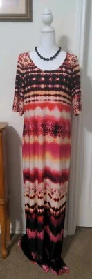 Tiana B Women's Short Sleeve Long Maxi Dress. Size L - Image 1 of 4