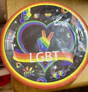 Atonofun LGBT Gay Pride 7” Plates Set Of 24 - Picture 1 of 1
