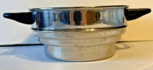 Steamer Insert Stainless Steel 3 Tiered Sizes Dual Handles Fits Pots 6" 7" & 8" - Picture 1 of 6