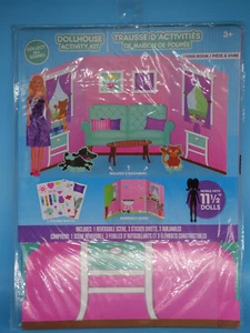 NIP Dollhouse Activity Kit Barbie & Other 11.5" Dolls Diorama Living Room +Pets - Picture 1 of 5