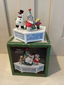 VINTAGE 1992 ENESCO FROSTY AND FRIENDS THE SNOWMAN ACTION MUSICAL & BOX - Picture 1 of 10