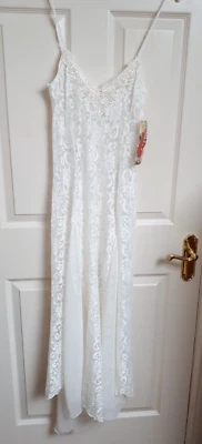 Shirley of Hollywood Size M Ivory Chiffon & Lace Nightdress Bridal Nightgown - Image 1 of 4