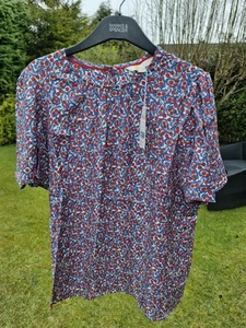 Boden Size 16 Flutter Sleeve Floral Crew Neck Top - T1055-Q11 - Picture 1 of 9