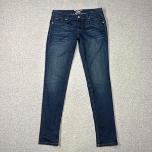 Pantalones de mezclilla ajustados ReRock Express de algodón azul para mujer talla 4R tiro bajo lavado oscuro - Imagen 1 de 10