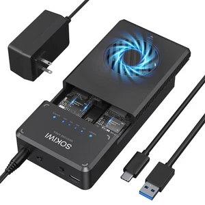 Dual-Bay NVMe M.2 Duplicator 10Gbps Docking Station for 2230/2242/2260/2280 - Afbeelding 1 van 7