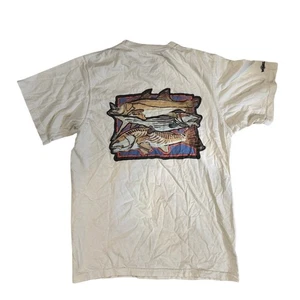 T-shirt uomo Patagonia Beneficial girocollo escursionismo bianca World Trout taglia S - Foto 1 di 7