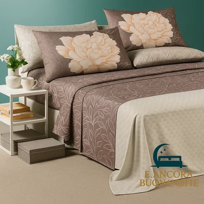 Completo letto lenzuola matrimoniale due piazze Caleffi Peony cotone - Immagine 1 di 4