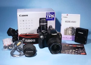 Cannon EOS 450D DSLR Camera EF-S 18-55mm f/3.5-5.6 Lens * Fully Working * Boxed - Picture 1 of 11