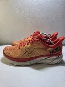Size 11 D - Hoka One One Men's Clifton 8 Orange Red White Running Shoes Sneakers - Picture 1 of 8