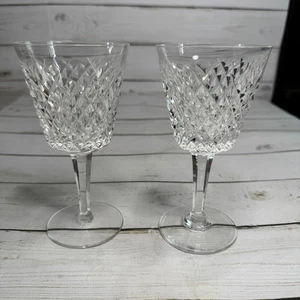 Juego de 2 copas de vino Waterford Alana Claret cristal cortado 5 7/8" firmado Irlanda - Imagen 1 de 7
