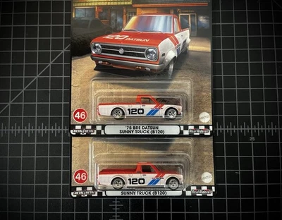 Hot Wheels BRE Datsun Sunny B120 (Lot of 2) RARE Red Letter Variant and Black — 第 1/4 张图片