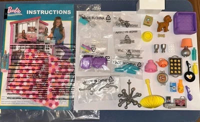 Lote de piezas de repuesto para casa de muñecas Barbie Dreamhouse FHY73 - pequeños accesorios nuevos Foto 1 de 3