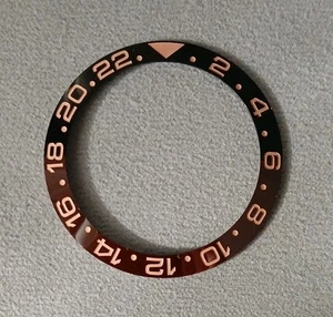 Inserto de bisel de cerámica de 38 mm GMT Rolex Seiko SKX SRPD negro marrón Rootbeer Rose - Imagen 1 de 9