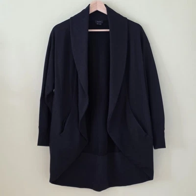 Cárdigan Theory Kolma Mujer S Negro LS Cocoon Abierto Mezcla Algodón Bolsillos Cápsula Foto 1 de 4