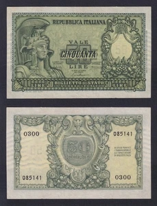 Banconota Italia 50 lire Italia Elmata 1951 P.-92a SUP/AU - Picture 1 of 1