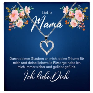 Unsere Mama Geschenk Sterlingsilber Schmuck Muttertag Frauen Halskette Damen Her - Bild 1 von 28
