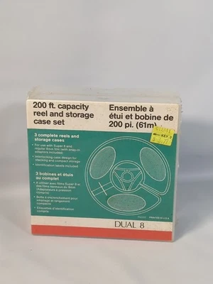 HANIMEX 3-Pack Dual 8 400 Ft Capacity Super 8 REEL And STORAGE CASE SET—Sealed - Image 1 of 4