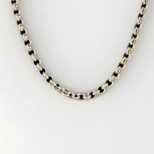 Rolo Chain Necklace Sterling Silver Ladies Stunning 19.5" 925 36.1g ia41 - Picture 1 of 3