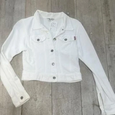 Chaqueta corta vintage de algodón blanco cola dura Y2K - Mejor para XS Foto 1 de 3