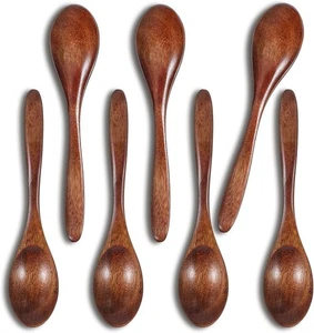 7 PIEZAS Cucharaditas Pequeñas de Madera, 5.8 Pulgadas Madera Dura Miel Sopa Marrón Pequeño  - Imagen 1 de 8