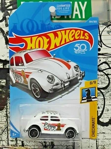 Volkswagen Beetle peón blanco. HW Checkmate 364/365 2018. FJY49. ¡Nuevo en paquete! - Imagen 1 de 3
