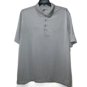 Nike Golf Standard Fit Dri-Fit Polo Golf  Shirt Size 2XL Mens Gray Striped - Picture 1 of 9