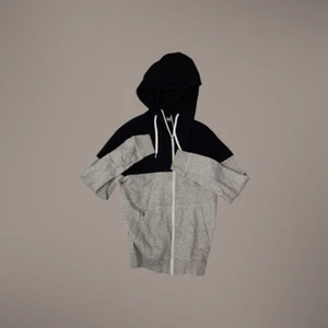 Divided Full Zip Colorblock Hoodie Gray Black Medium - Picture 1 of 3