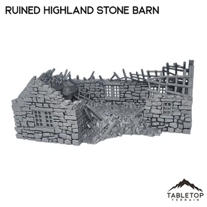 Granero de piedra de las tierras altas en ruinas - Country & King - ruinas históricas de fantasía - Segunda Guerra Mundial - Imagen 1 de 11