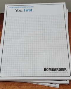 LOT 5 BOMBARDIER AVIATION GRAPH NOTIZBLOCK Kundenservice Sie. First - Bild 1 von 2