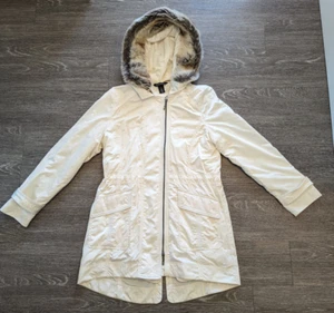 White House Black Market Womens Long Faux Fur Hood Coat Winter Small Jacket - Picture 1 of 22