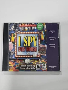 Scholastic I Spy Fun House Brain-Building Fun for Kids CD-ROM Game Language Arts - Afbeelding 1 van 4