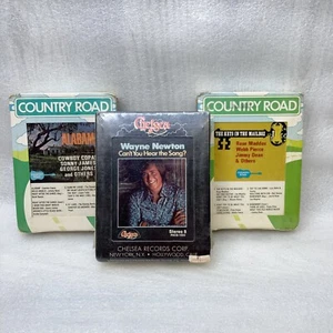 Lot of 3 Country 8-Track Cartridges, Wayne Newton George Jones Rose Maddox, NEW - Picture 1 of 11