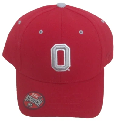 Ohio State Buckeyes Red Structured Stretch Fitted Hat By Zephyr, Size M-L - Image 1 of 4