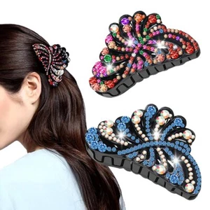 Rhinestone Hair Claw Clips for Women with Long Hair - Nonslip Bling Hair Orna... - Picture 1 of 8