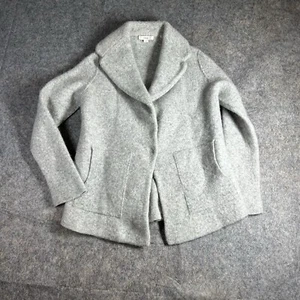 Vince Blazer Women's Large Gray Merino Wool Alpaca Jacket Cardigan Sweater - Picture 1 of 9