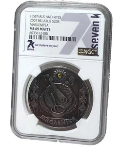 FESTIVALS AND RITES 2007 BELARUS S2OR MASLENITSA -NGC MS 69 MATTE -SEVEN K - Picture 1 of 7