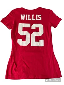 San Fransisco 49ers Patrick Willis #52 Nike Red T-Shirt Womens Small - Picture 1 of 9