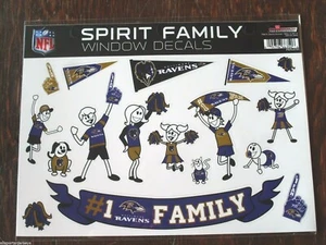 NFL Baltimore Ravens Family Spirit Window Decals set of 17 By Rico Industries - Picture 1 of 1