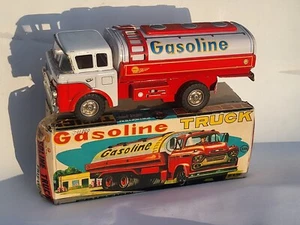 Tin Toy 1950's Marusan (SAN)-Japan SHELL GASOLINE TRUCK/TANKER mint/nice box. - Picture 1 of 24