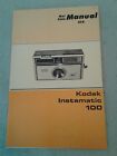 1973 Nat Cam 258 caméra nationale Kodak Instamatic 100 manuel de réparation remontage
