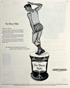 Sanforized - The Misery Waltz 1953 Vintage LIFE Magazine Print Ad Pre-Shrunk - Picture 1 of 11