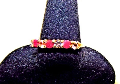 Natural Ruby & Diamond ~.7 TCW 925 Silver & 18K Gold Ring VICTORIA TOWNSEND 8.75 - Image 1 of 2