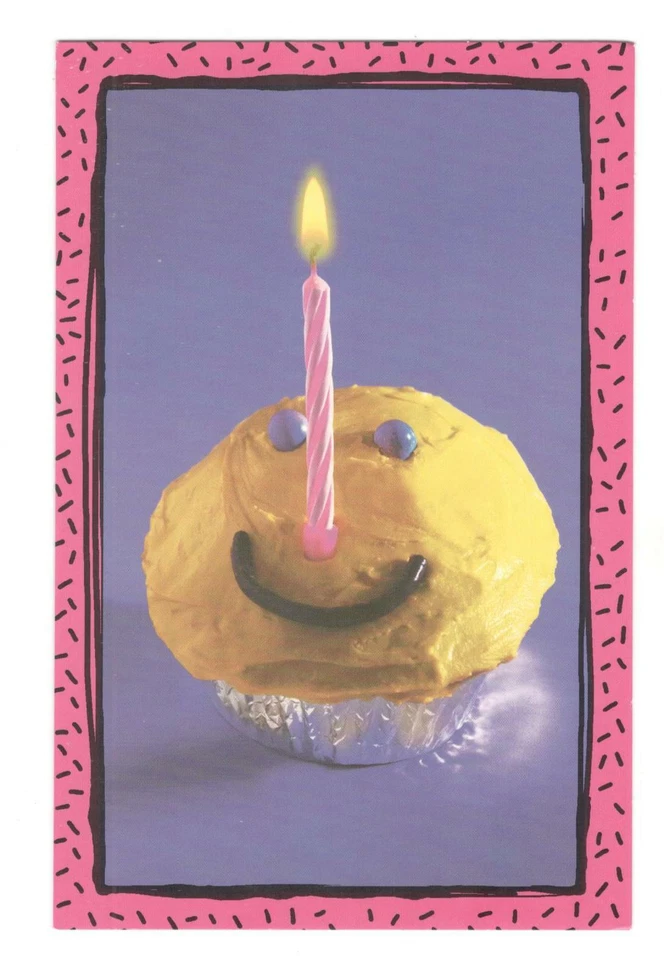 CUPCAKE CANDLE Tender Thoughts Birthday Greeting Card w/ Envelope MG10 - Image 1 of 3