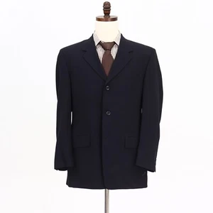 Kenneth Cole 39R Navy Sport Coat Blazer Jacket Solid 3B Wool - Picture 1 of 11