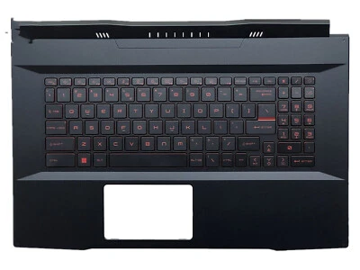 New For MSI GF76 MS-17L1 MS-17L3 Upper Case Palmrest Cover Keyboard Red Backlit - Bild 1 von 2